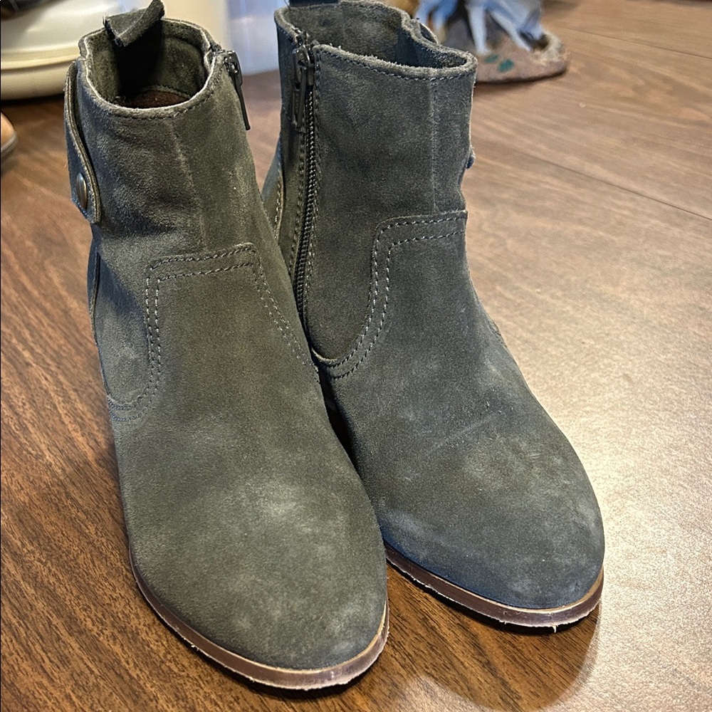 Diba Suede Gray Ankle Booties